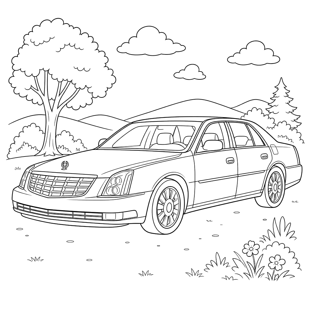 Cadillac DTS Coloring Page