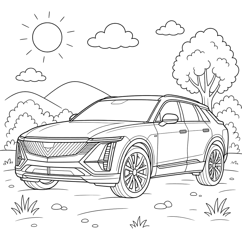 Cadillac Lyriq Coloring Page