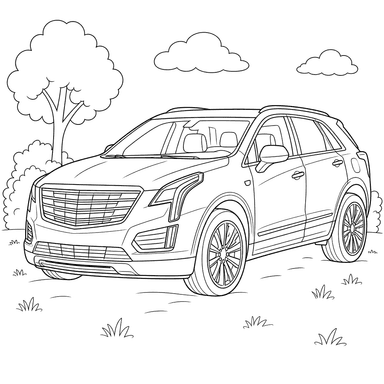 Cadillac XT5 SUV Coloring Page