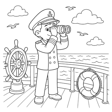 Captain on Ship Deck