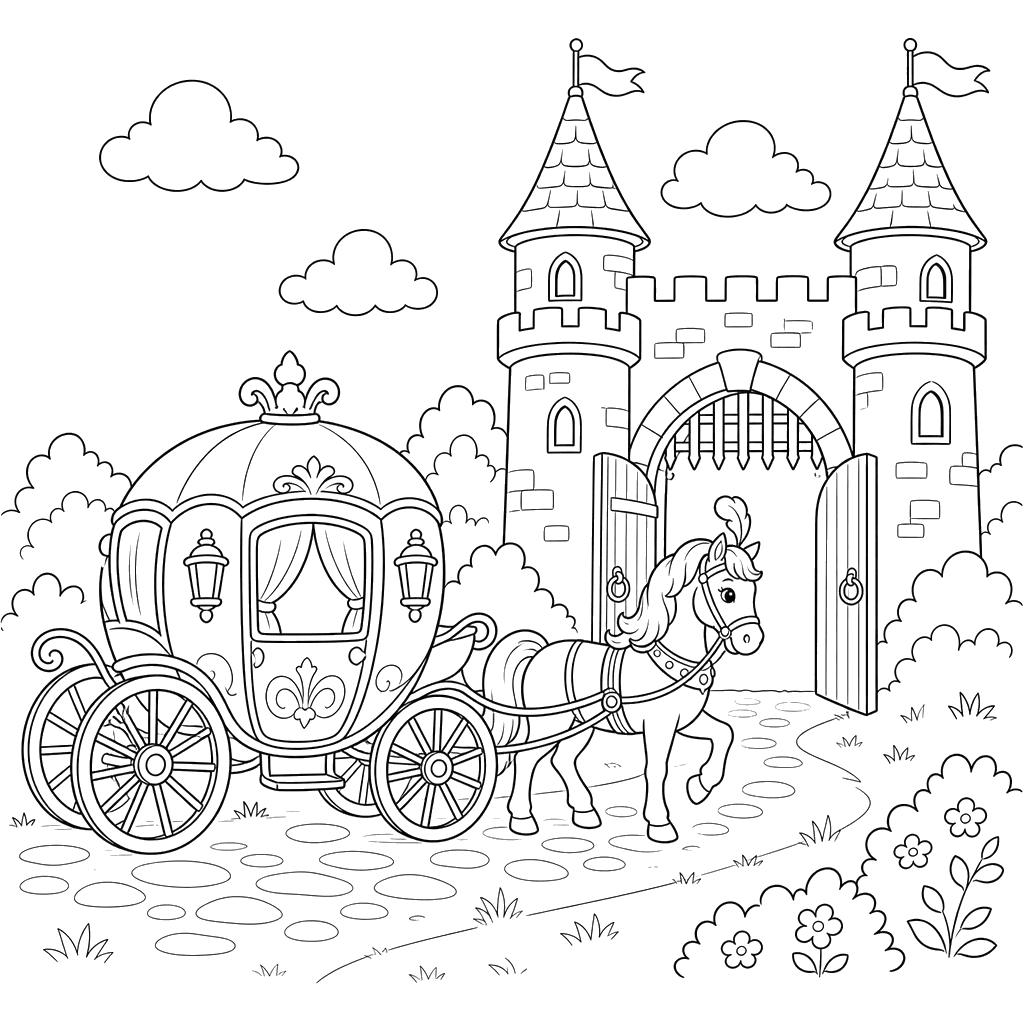 Royal Carriage at the Castle Gates