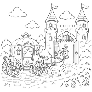 Royal Carriage at the Castle Gates