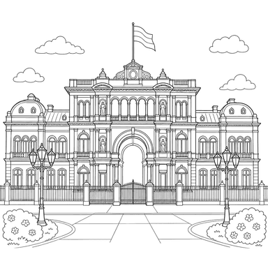 Casa Rosada Palace Coloring Page