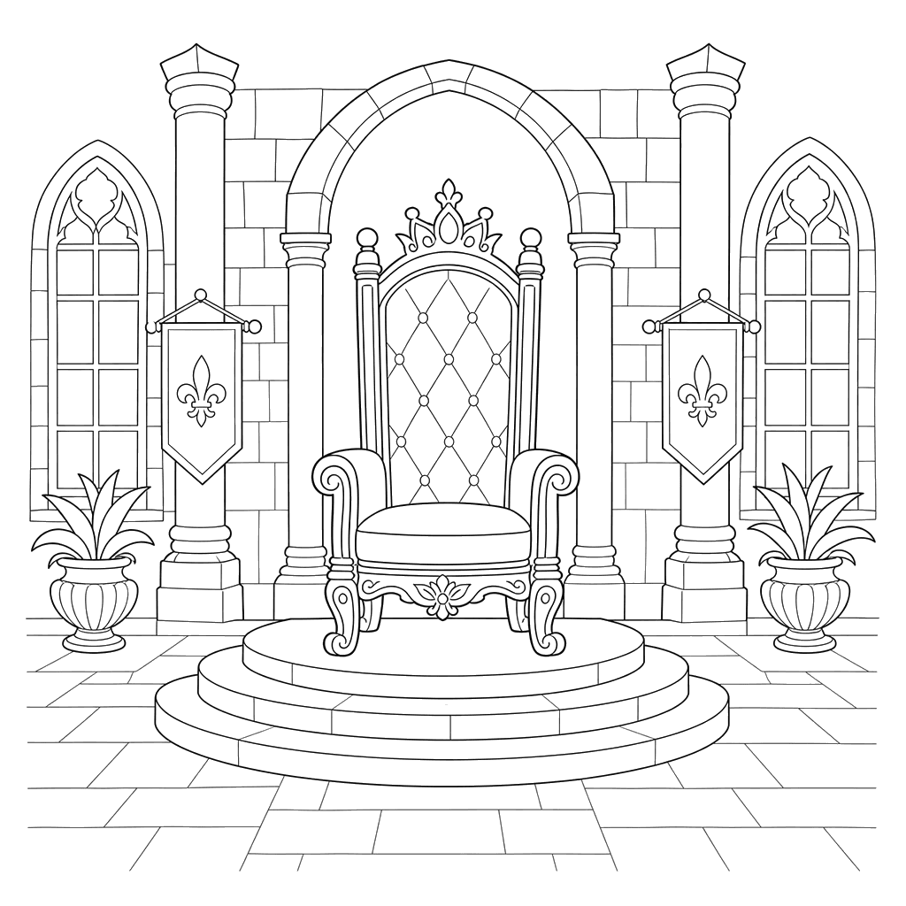 Castle Throne Room Coloring Page