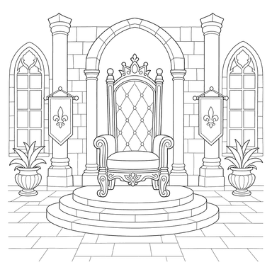 Castle Throne Room Coloring Page