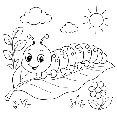 Caterpillar on a Leaf
