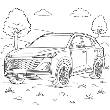 Changan CS55 Plus SUV Coloring Page