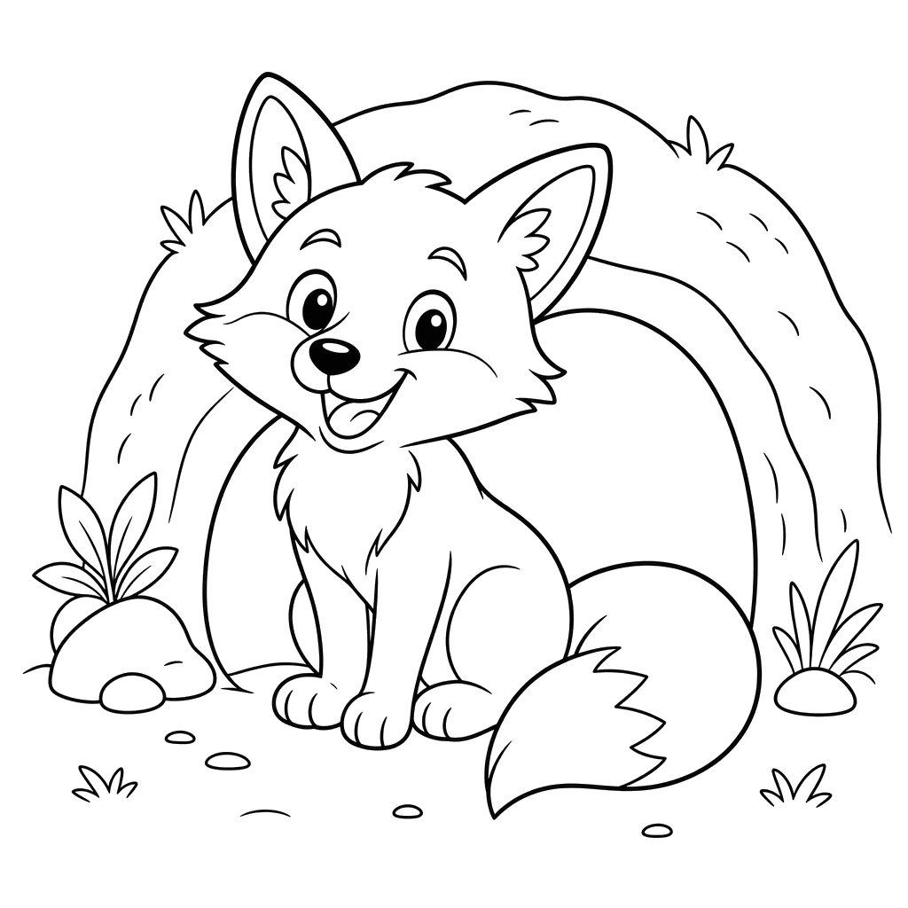 Cheerful Fox at the Burrow