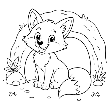 Cheerful Fox at the Burrow