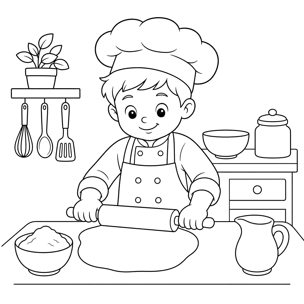 Chef Rolling Dough
