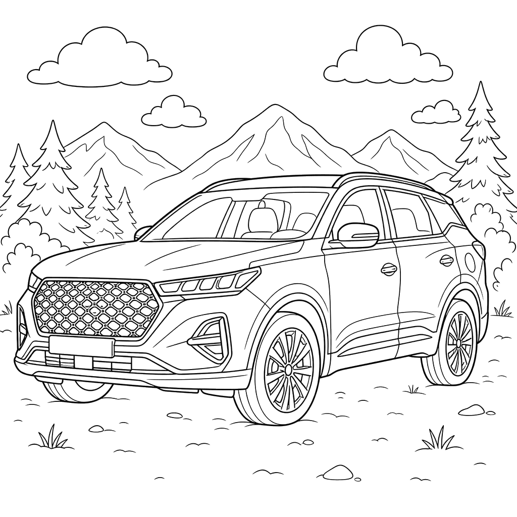 Chery Tiggo 7 Pro Coloring Page