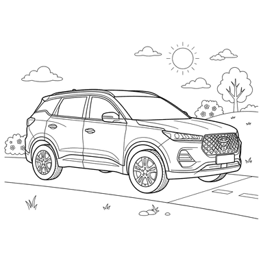 Chery Tiggo 7 Pro Max Car Coloring Page