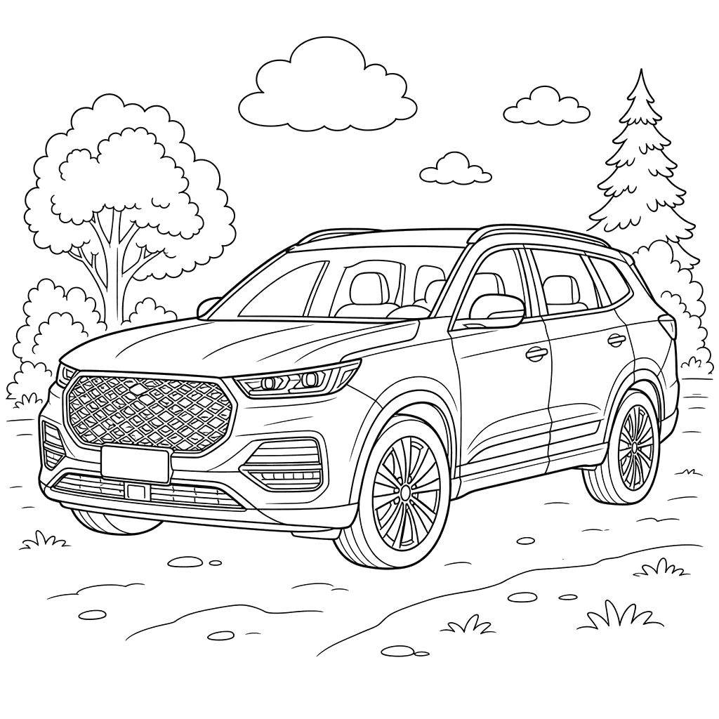 Chery Tiggo 8 Pro SUV Coloring Page