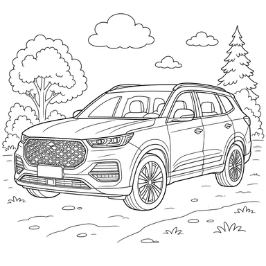 Chery Tiggo 8 Pro SUV Coloring Page