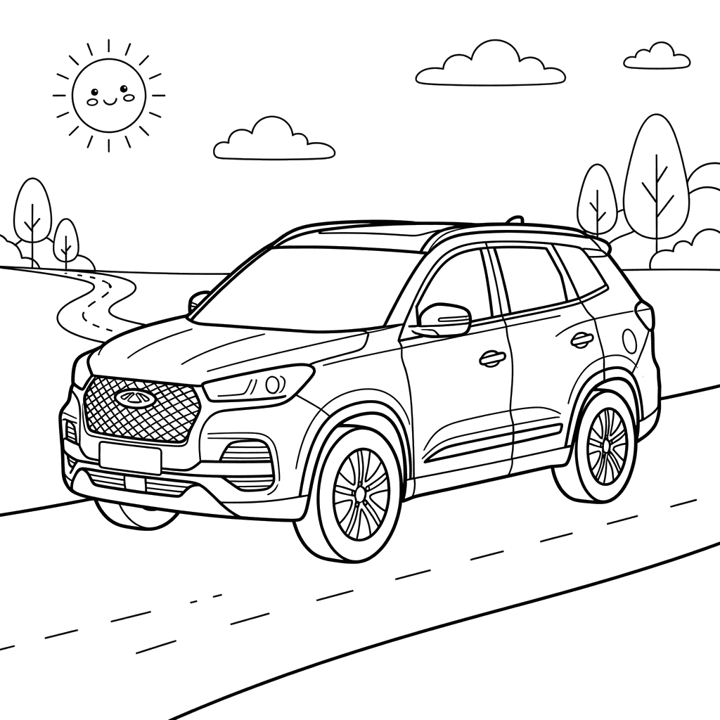 Chery Tiggo 8 Pro Coloring Page
