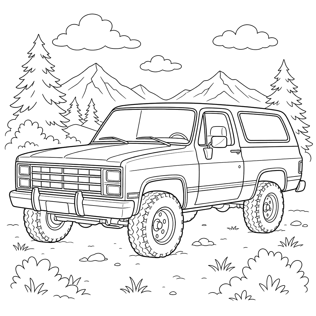 Chevrolet Blazer SUV Coloring Page