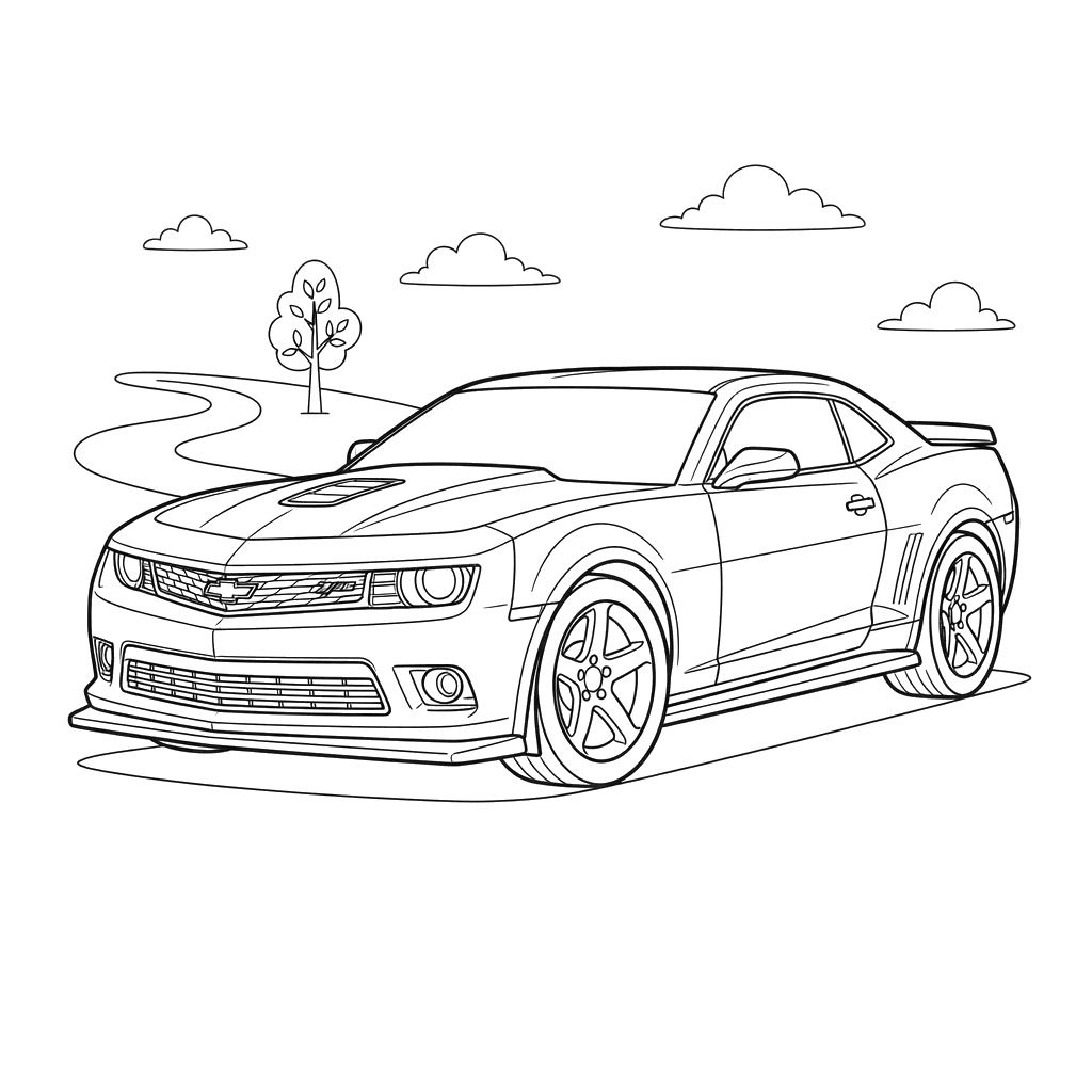 Chevrolet Camaro Z28 2014 Coloring Page