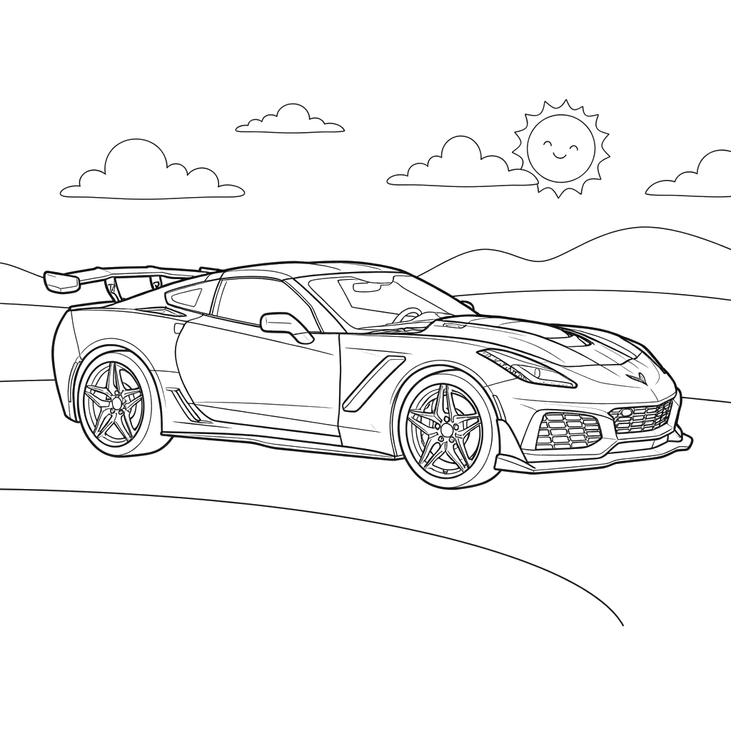 Chevrolet Corvette ZR1 2019 Coloring Page