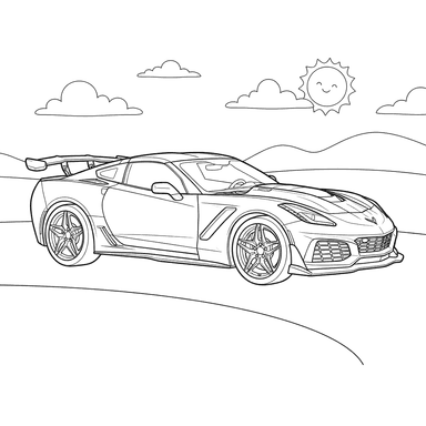 Chevrolet Corvette ZR1 2019 Coloring Page
