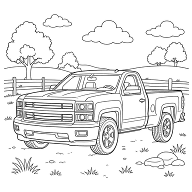 Chevrolet Silverado Truck Coloring Page