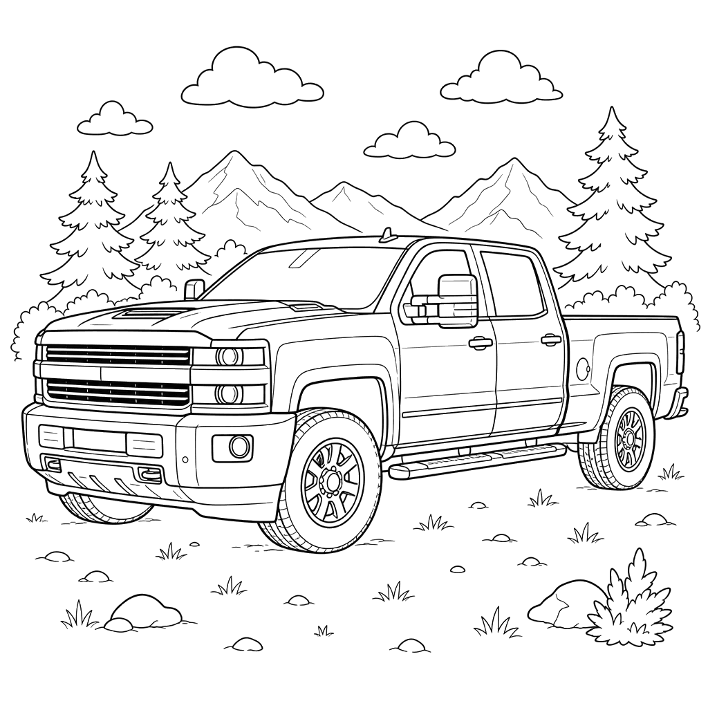 Chevrolet Silverado HD Coloring Page