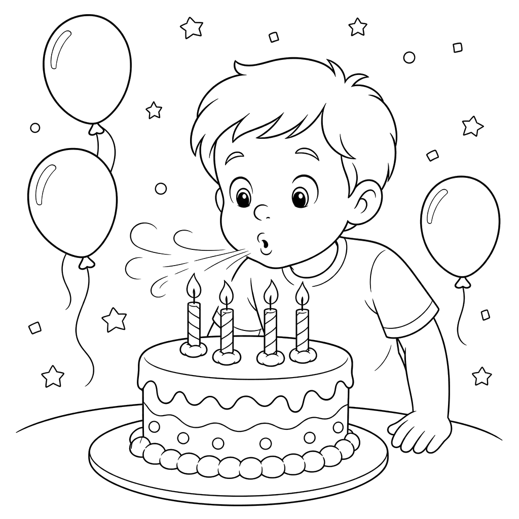 Child Blowing Birthday Candles