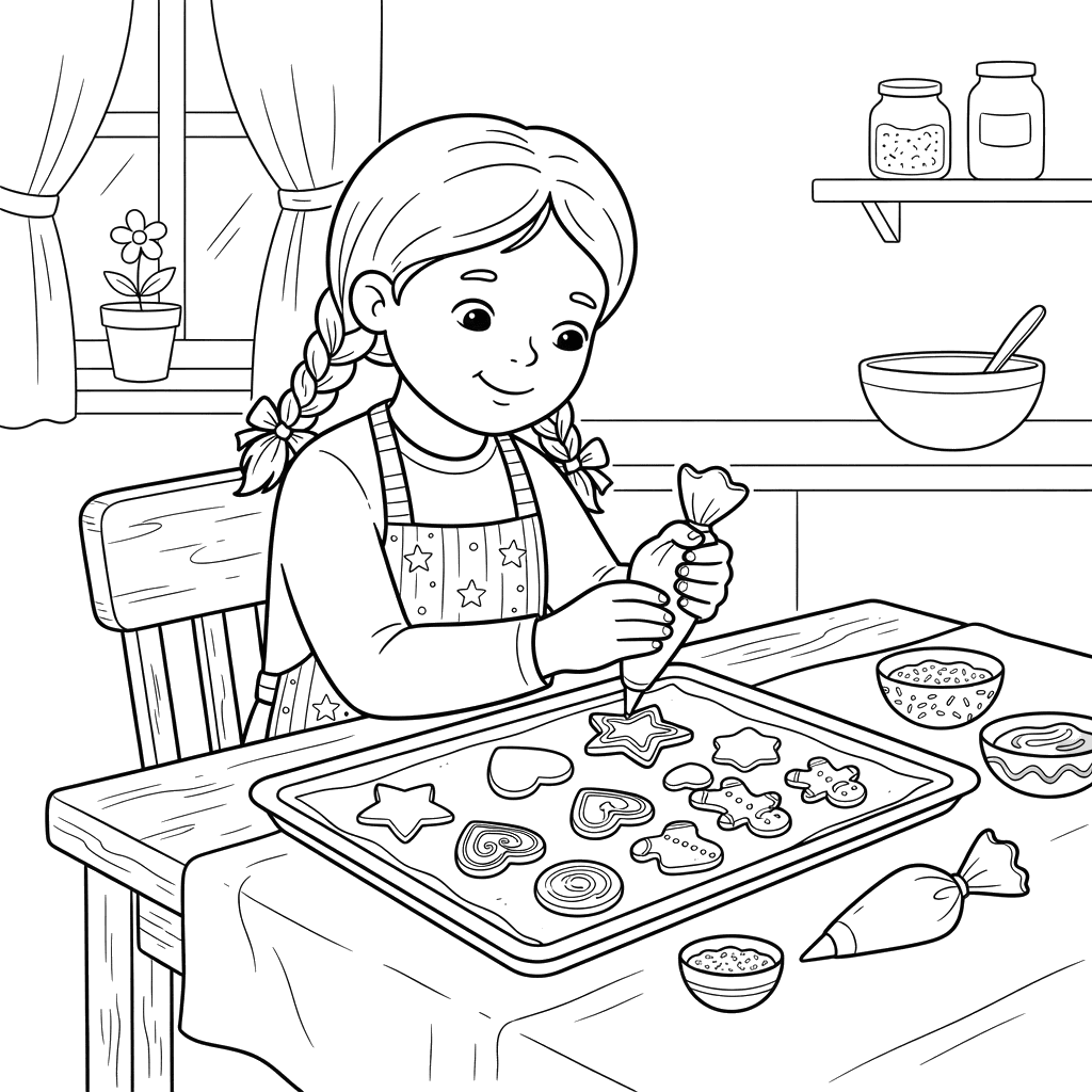 Child Decorating Cookies