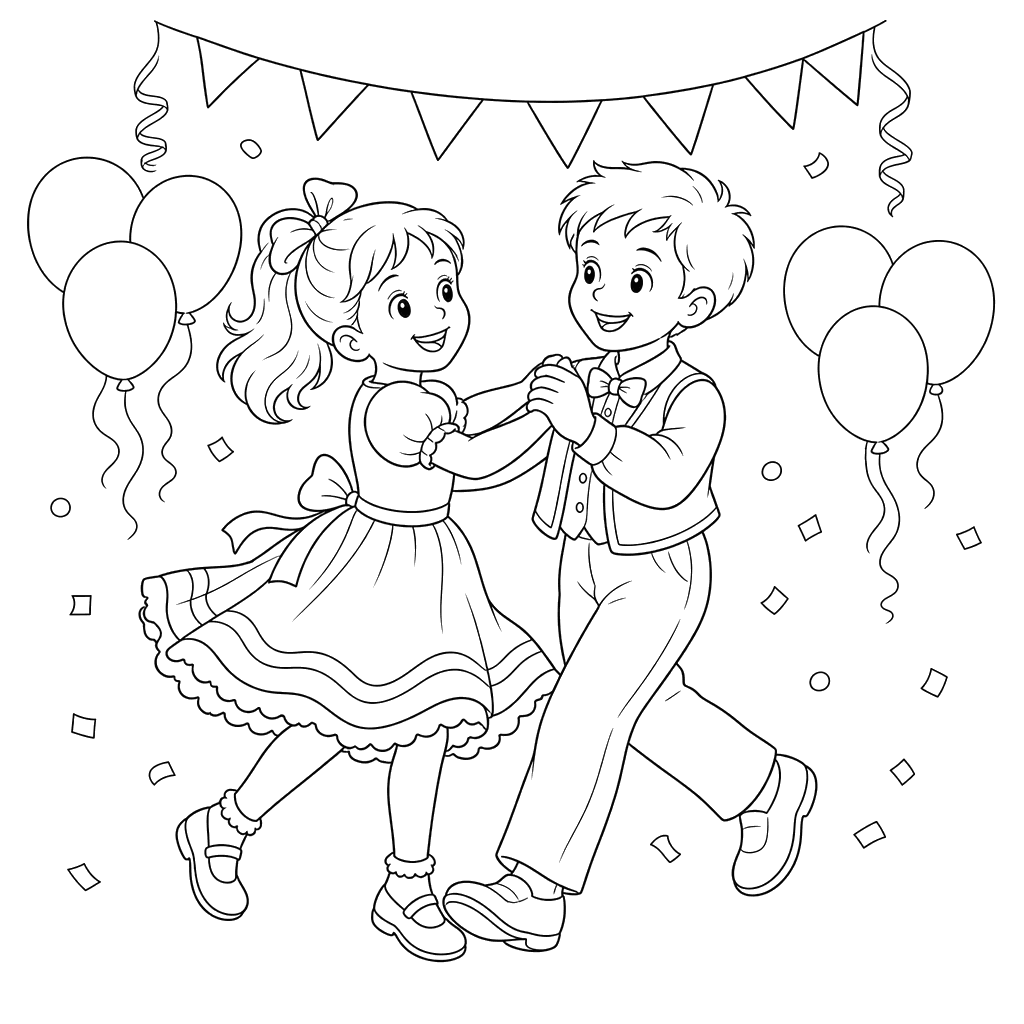 Children Dancing Polka