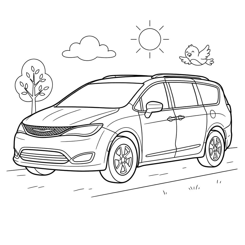 Chrysler Pacifica Minivan Coloring Page