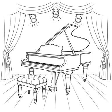 Classic Grand Piano on Stage