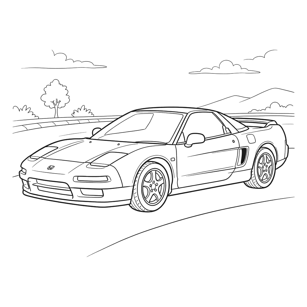 Classic Japanese Sports Car Coloring Page