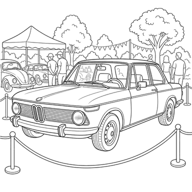 Classic Retro Car Coloring Page