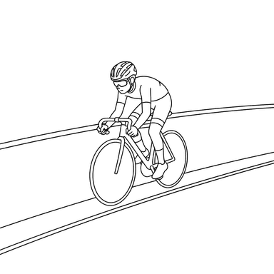 Cyclist on a Track Coloring Page