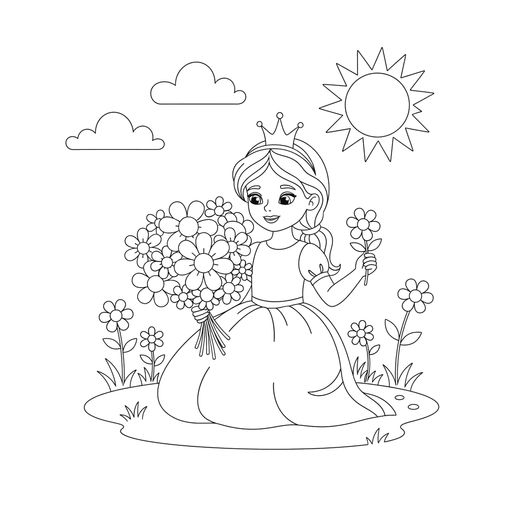 Princess Picking Flowers