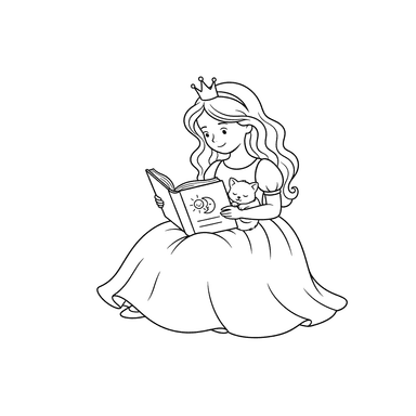 Prinzessin liest Kätzchen vor