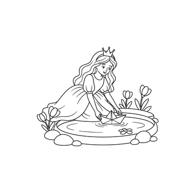 Princess with a Paper Boat