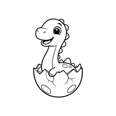 Bébé Dinosaure Heureux Éclosant