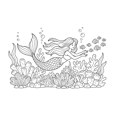 Sirena en Jardín de Coral