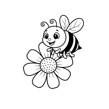 Bee Collecting Nectar Coloring Page