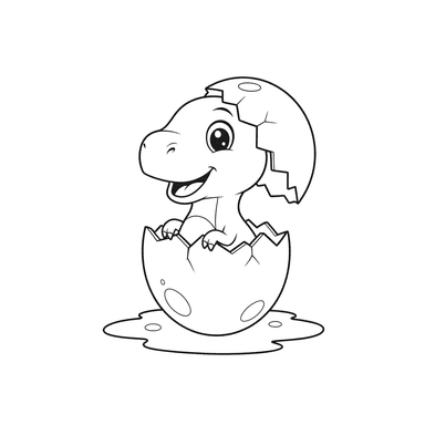 ColorBoom Dinosaur Hatching from Egg Coloring Page