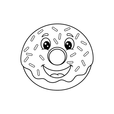 Coloriage Donut Souriant