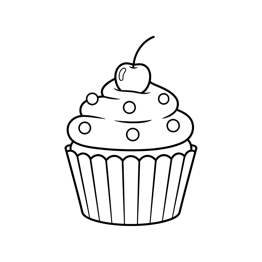 Süßes Cupcake Ausmalbild