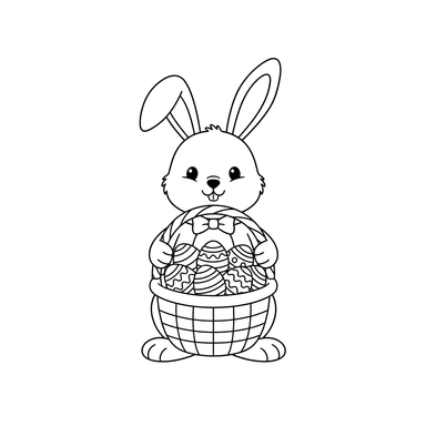 Osterhase mit Korb Ausmalbild