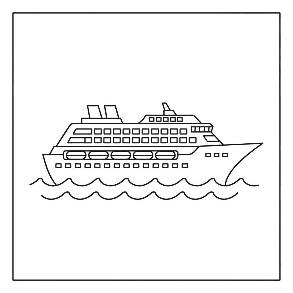 Cruise Ship Coloring Page