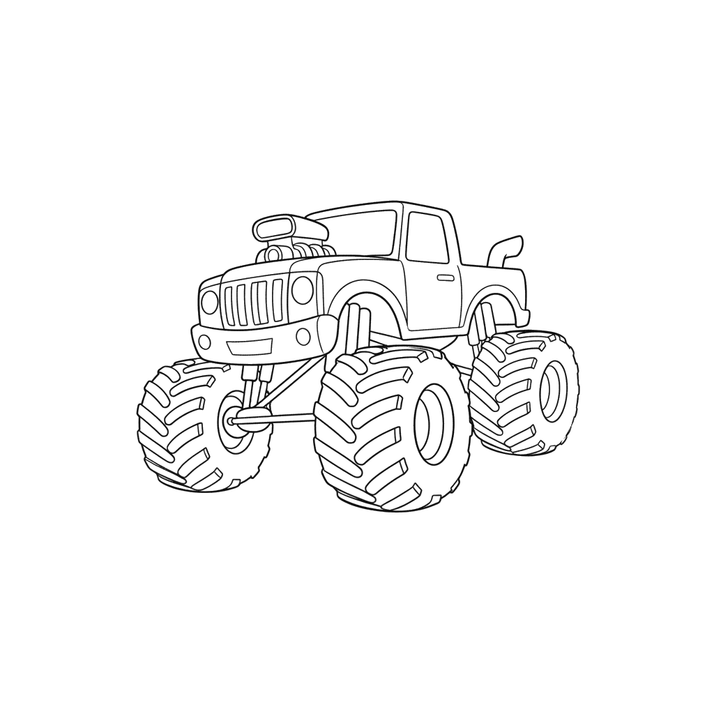 Boys' Favorite Vehicles Coloring Page