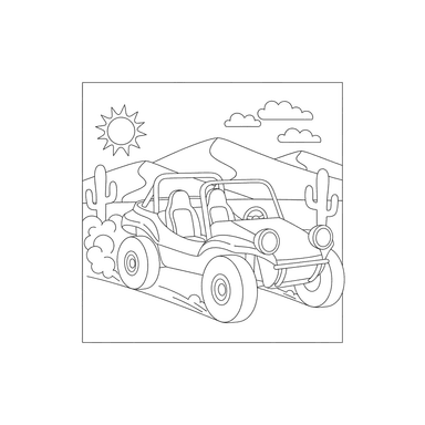 Buggy in the Desert Coloring Page