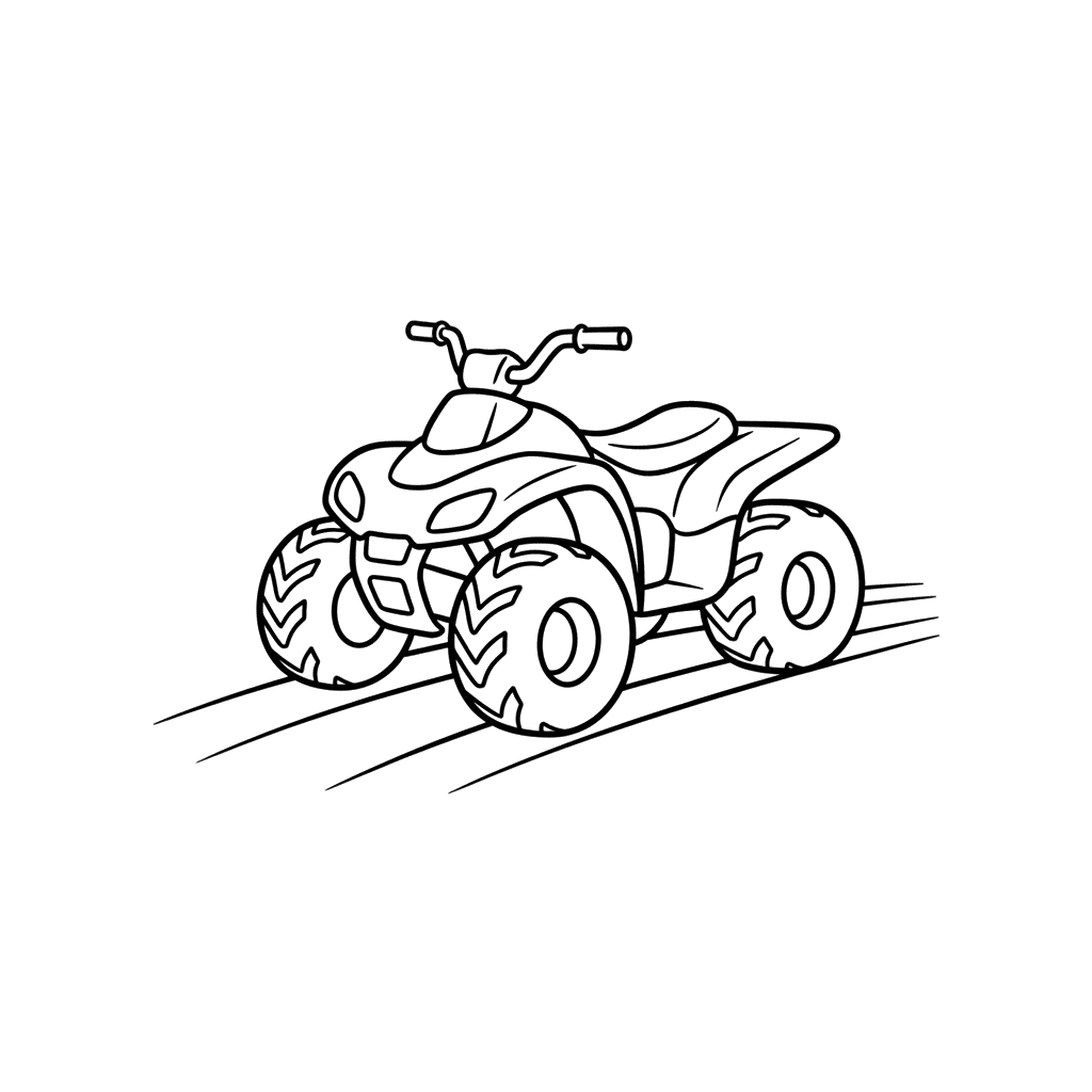 ATV on a Dirt Road Coloring Page