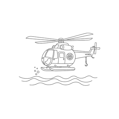 Coast Guard Helicopter Coloring Page