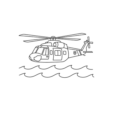 Coast Guard Helicopter Coloring Page
