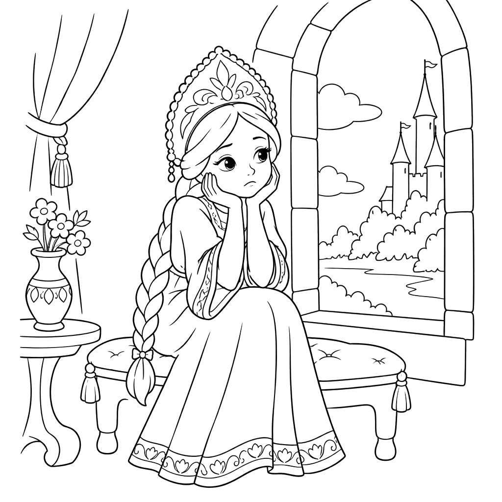Princess Nesmeyana at the Palace Window